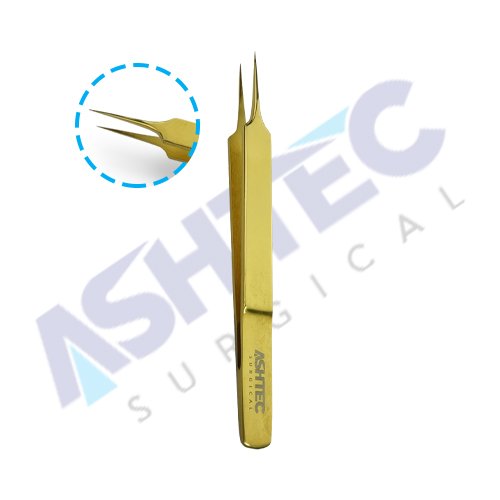 Implanting Forceps Straight  With Ultra Fine Sharp Tip ,Size 11.5cm , Gold Plated ENDED