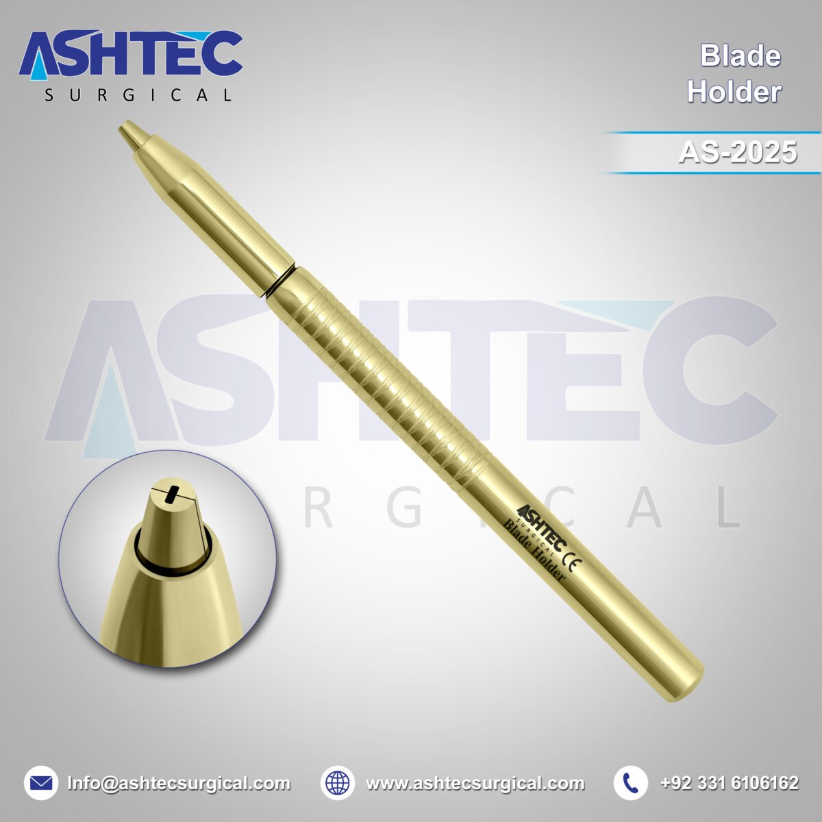 CTS Blade Holder, Size 10cm, Full Gold Color Coating Finish (AS-2025) - Image 1