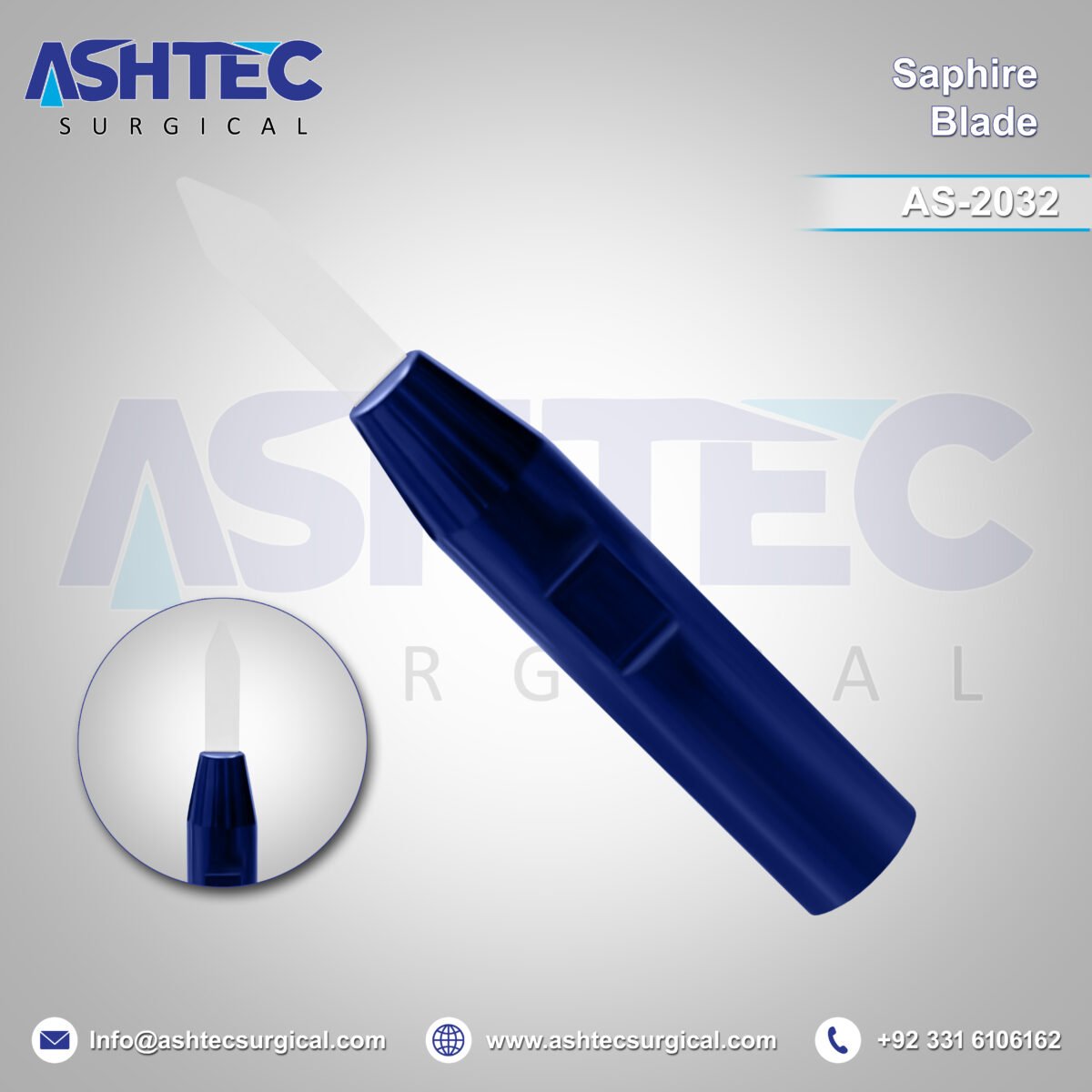 Sapphire Blades – Width 0.7mm to 2.0mm, Angled 60°, Thickness 0.25mm to 0.35mm (AS-2032) - Image 1