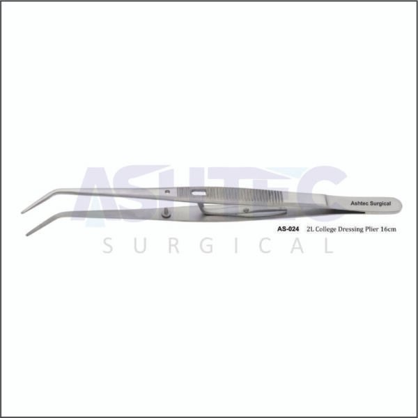 2L College Dressing Plier With Pin & Lock, 1mm Serrated Tip, 16cm