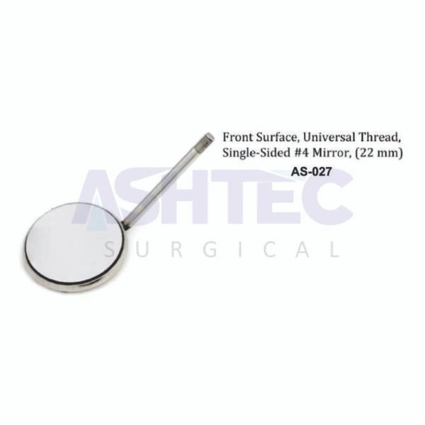 Front Surface Dental Mirror, Universal Thread, Single Sided, #.4, 22mm Dia