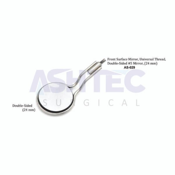 Front Surface Dental Mirror, Universal Thread, Double Sided, #.5, 24mm Dia