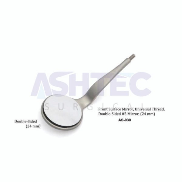 Front Surface Dental Mirror, Universal Thread, Double Sided, #.5, 24mm Dia
