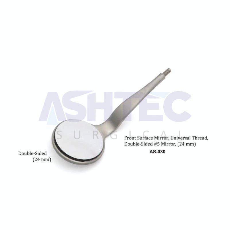 AS-030 Front Surface Dental Mirror, Universal Thread, Double Sided, #.5, 24mm Dia - Image 1