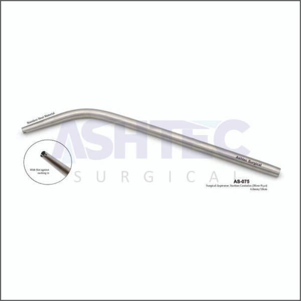 Surgical Aspirator, Suction Cannula (Blow Pipe) With Slot against Sucking in, 4.0mm, 18cm