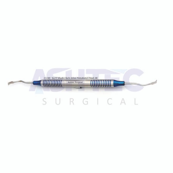 36/37 Rhodes Back-Action Periodontology Chisel, Working End 3.8mm, Double Ended, BLUE LINE