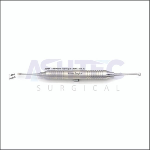 8 Miller Spoon Shape Surgical Curette, 3.4mm Smooth Ends, Double Ended