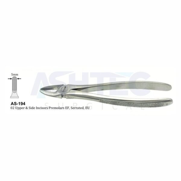Extracting Forceps, Upper & Side Incisors Premolars EF, Serrated EU, 5mm, #02