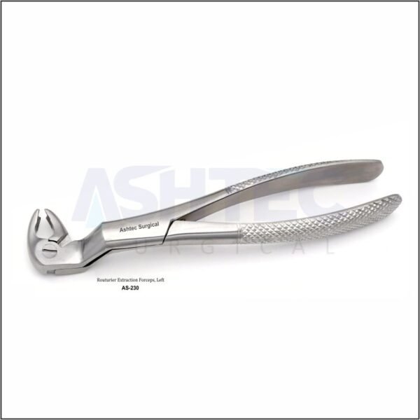 Routurier Extracting Forceps, Serrated, Left
