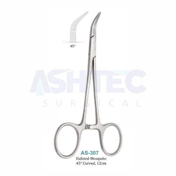 Halsted-Mosquito Forceps, 45° Curved – 12.5cm
