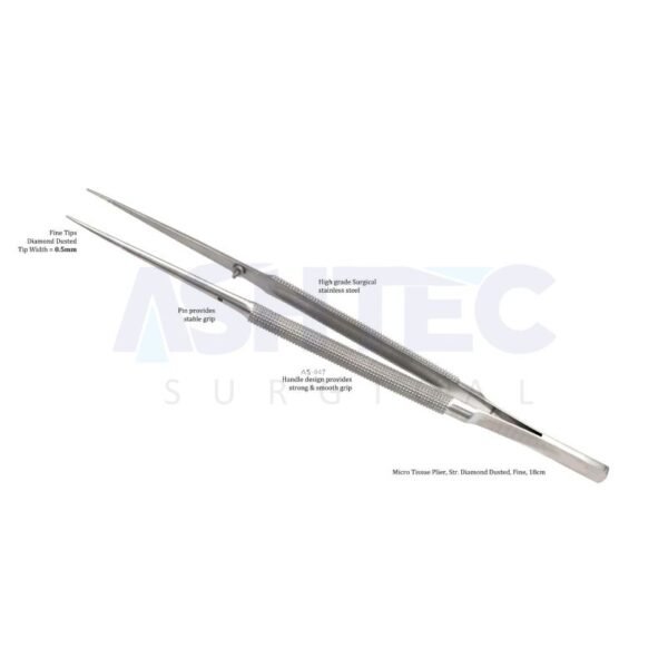 Micro Plier, Straight, 0.5mm Fine Tip, 18cm, DD