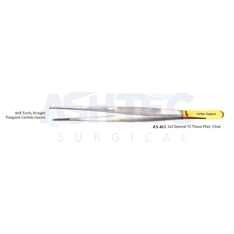 AS-463 General Tissue Plier, T/C, Straight, 15cm - Image 1