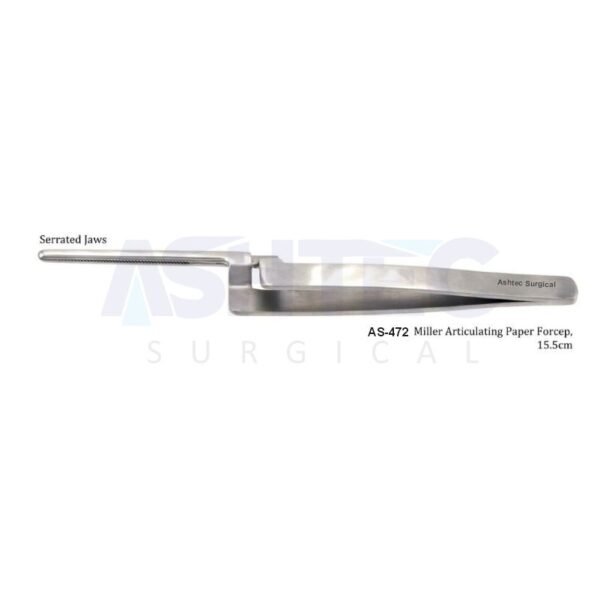 Miller Articulating Paper Forceps, Serrated, 15.5cm