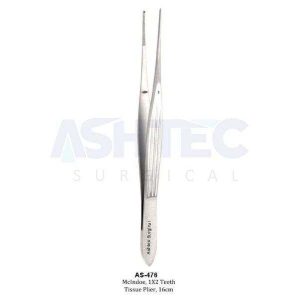 McIndoe Tissue Plier, 1x2 Teeth, 16cm