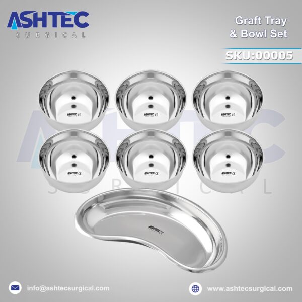 7 piece graft bowl and tray set for hair transplant