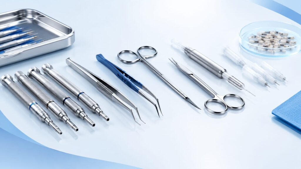 Precision tools in hair restoration surgery
