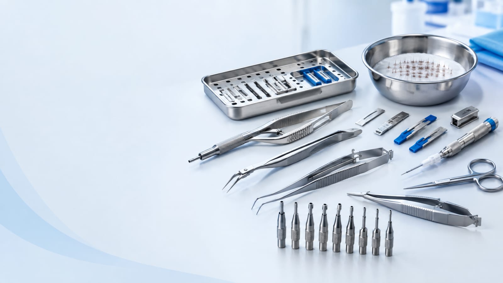 Professional hair restoration instruments for hair transplant clinics